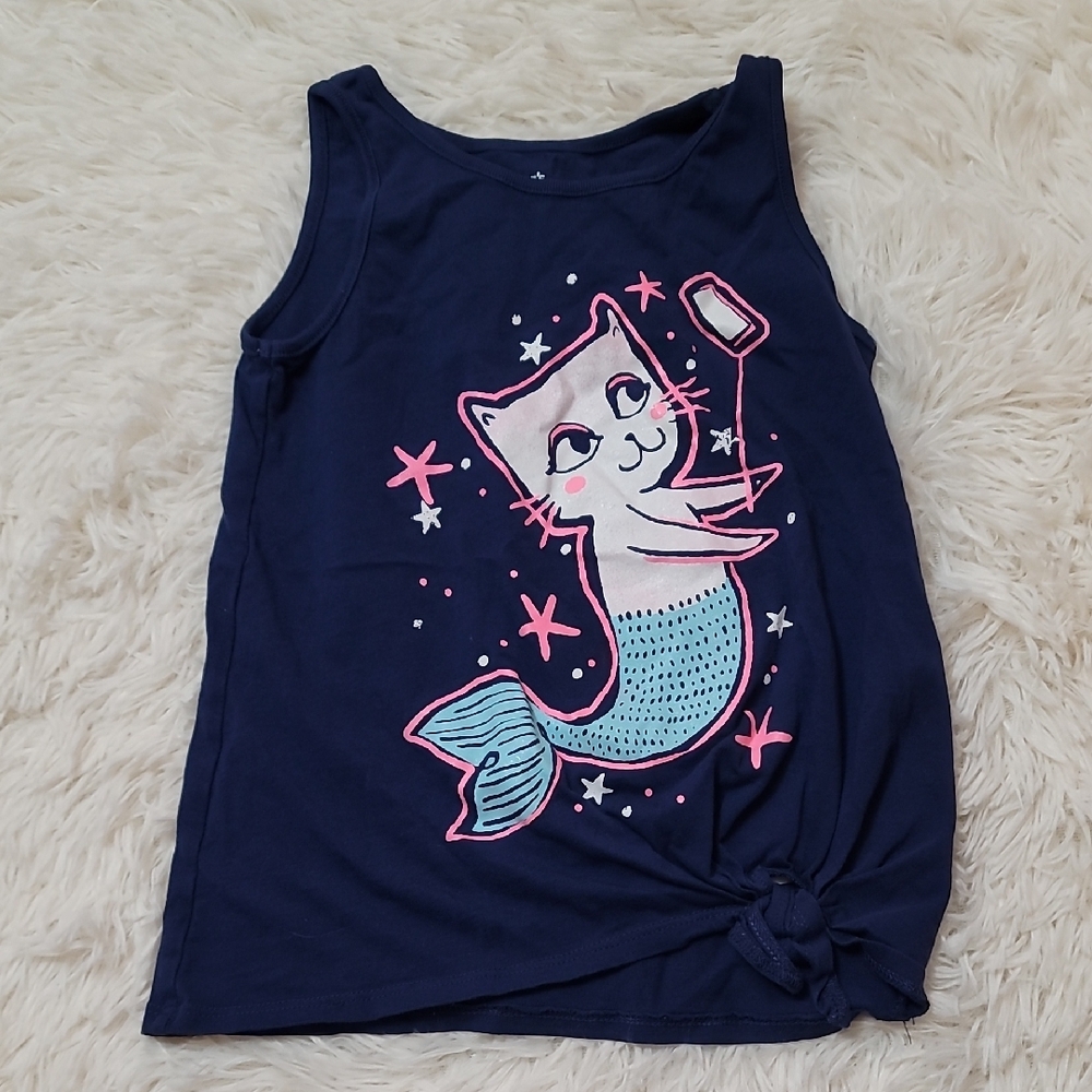 Carter's,Girl's,Navy Top with Pink and Blue Design, Size 6,